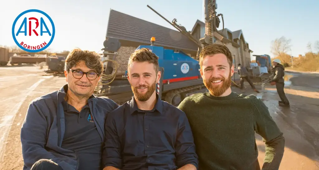 Ayham, Ruben en Arend Bayzid van ARA Boringen vertellen hoe zorgvuldige grondboringen het fundament vormen van elke warmtepompinstallatie.