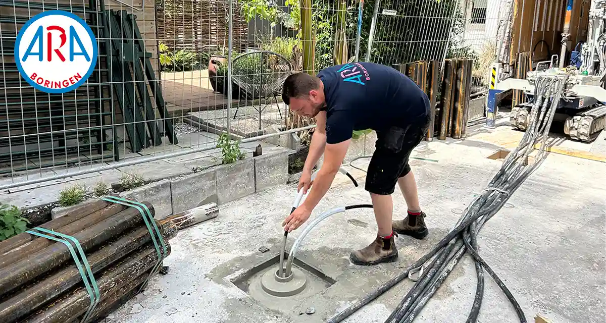 Funderingsherstel gepland? ARA Boringen haalt energie uit holle stalen buispalen voor verwarming, tapwater en koeling.