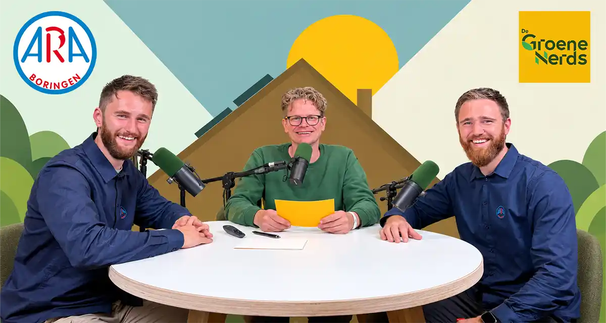 ARA Boringen bij De Groene Nerds op Beurs Eigen Huis: luister naar Arend en Ruben over bodemwarmtepompen, bronboringen en koeling.